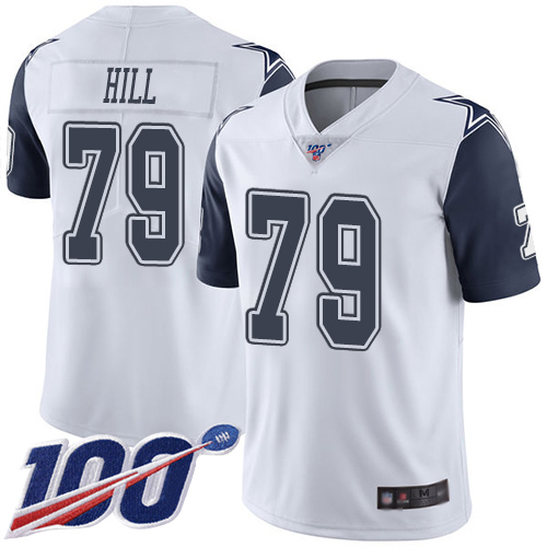 Men Dallas Cowboys Limited White Trysten Hill 79 100th Season Rush Vapor Untouchable NFL Jersey